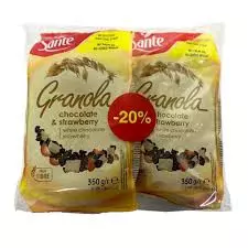 SANTE GRANOLA WHITE CHOCO&STRAW 350G*2-20%