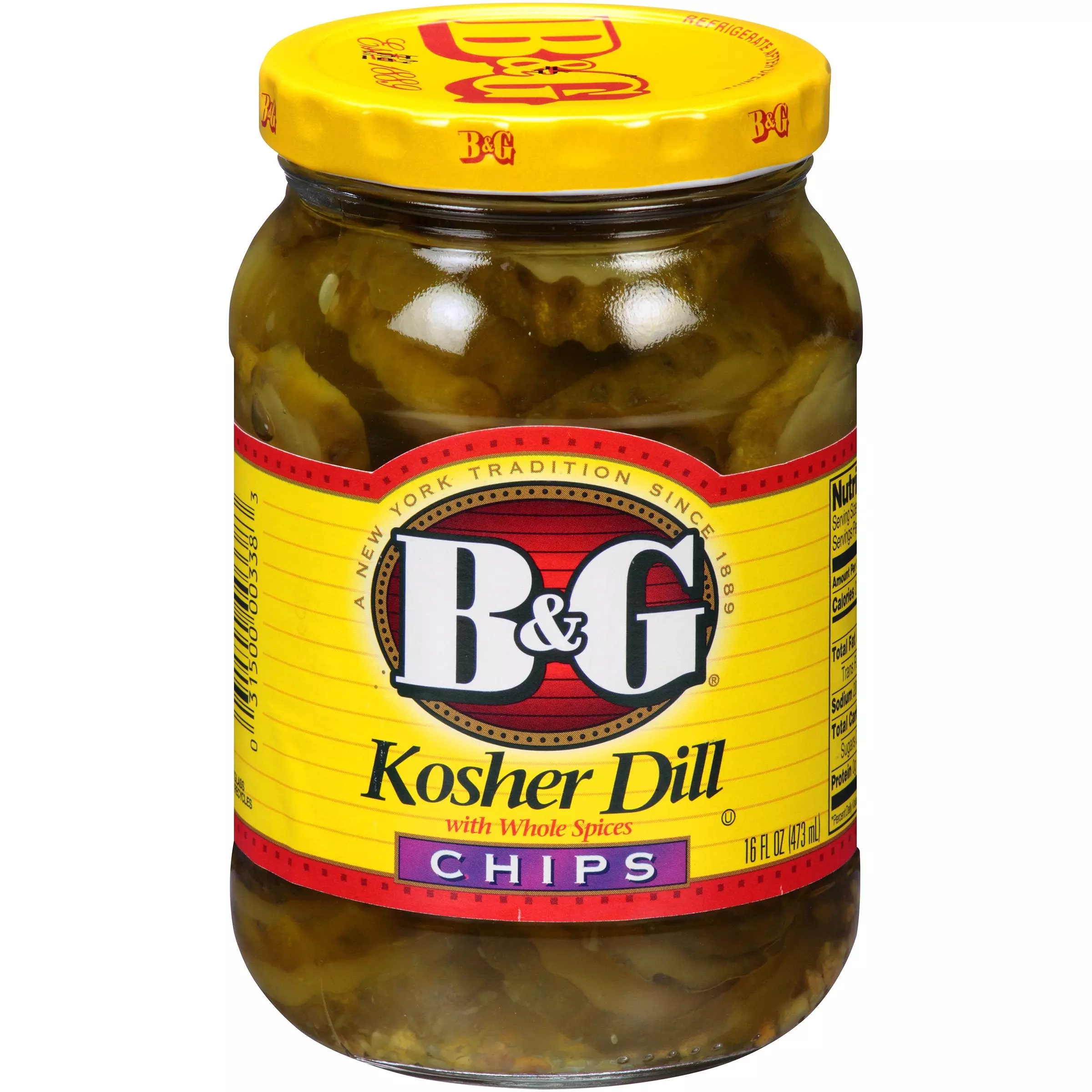 B&G KOSHER DILL WITH WHOLE SPICES CHIPS 473 ML