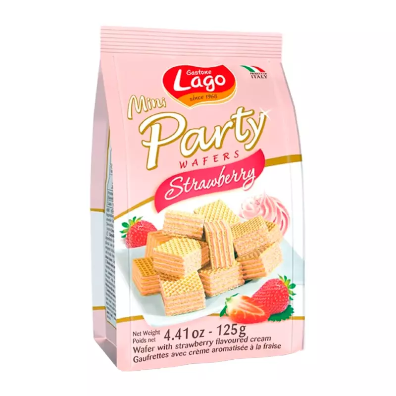LAGO MINI PARTY WAFER STRAWBERRY 125G
