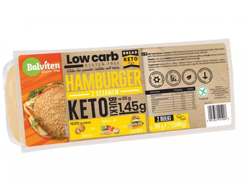 BALVITEN GLUTEN FREE HAMBURGER LOW CARB 170G