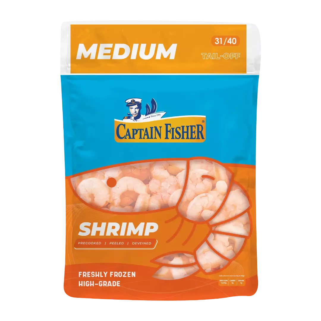 CAPTAIN FISHER SHRIMP MEDIUM TAIL OFF 31/40 400G