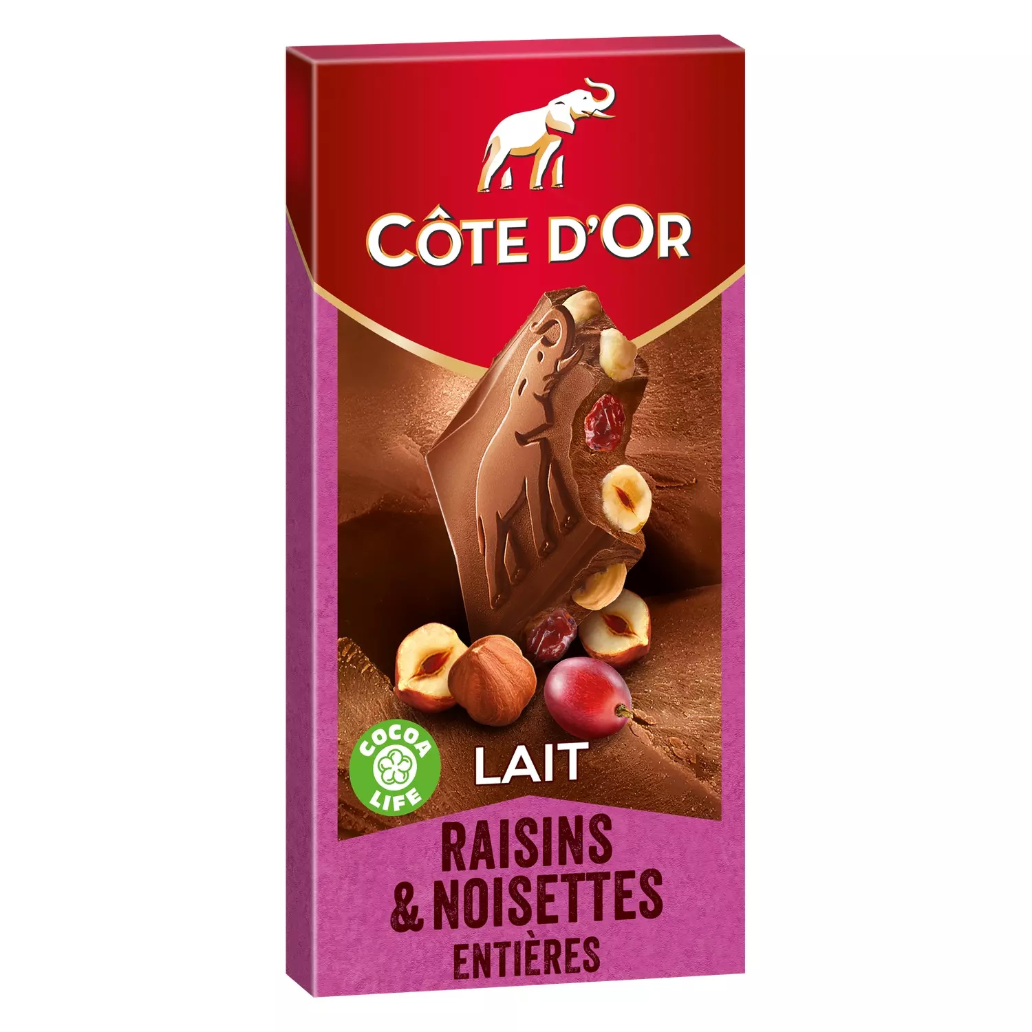 COTE D OR LAIT RAISIN NOISETTE 180G