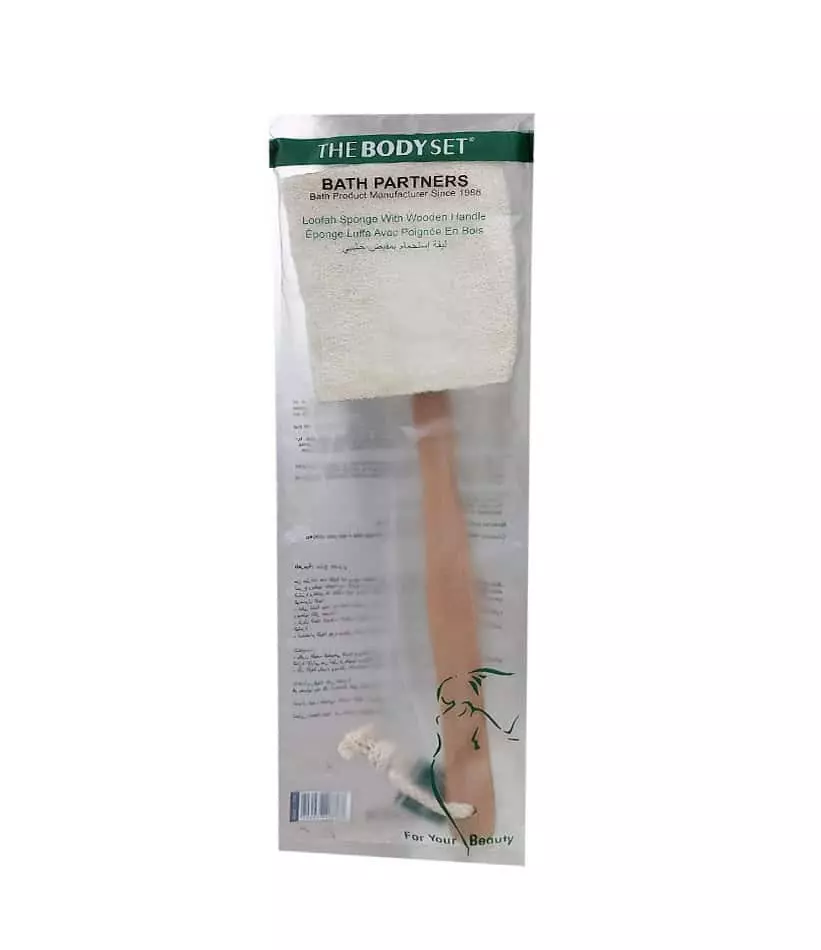 THE BODYSET LOUFAH BATH SPONGE WITH HANDLE 3060